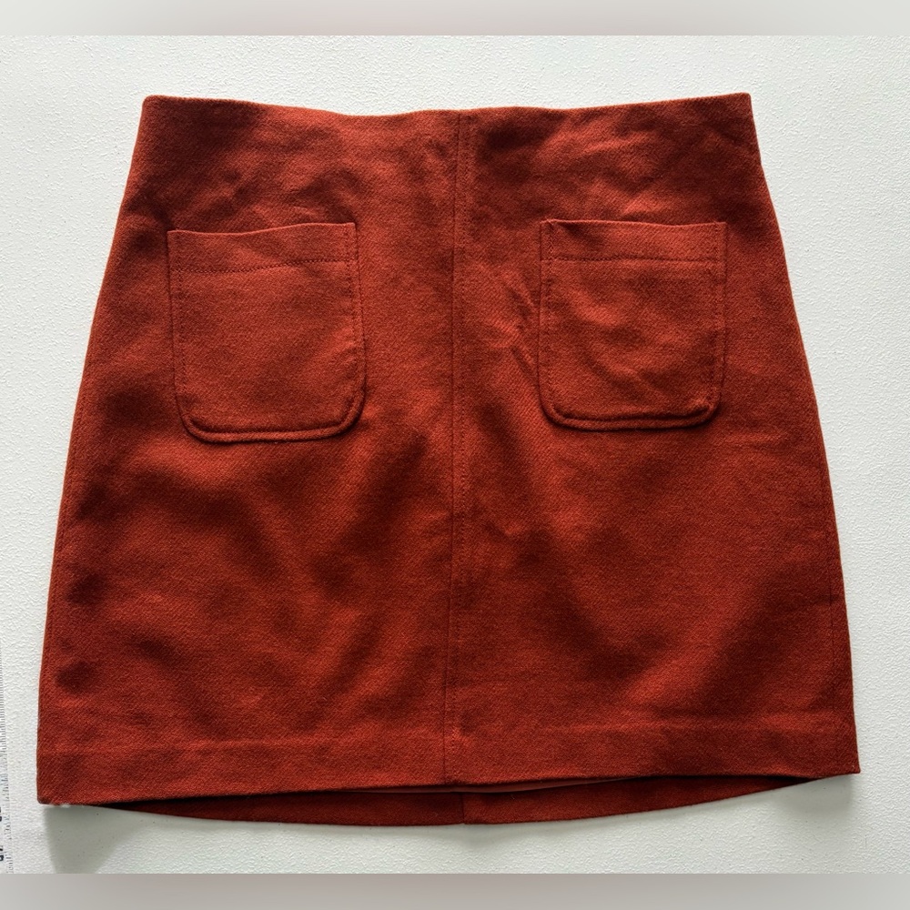 NWT Size 6 Madewell Faded Rust Orange Museum Patch-Pocket Mini Skirt